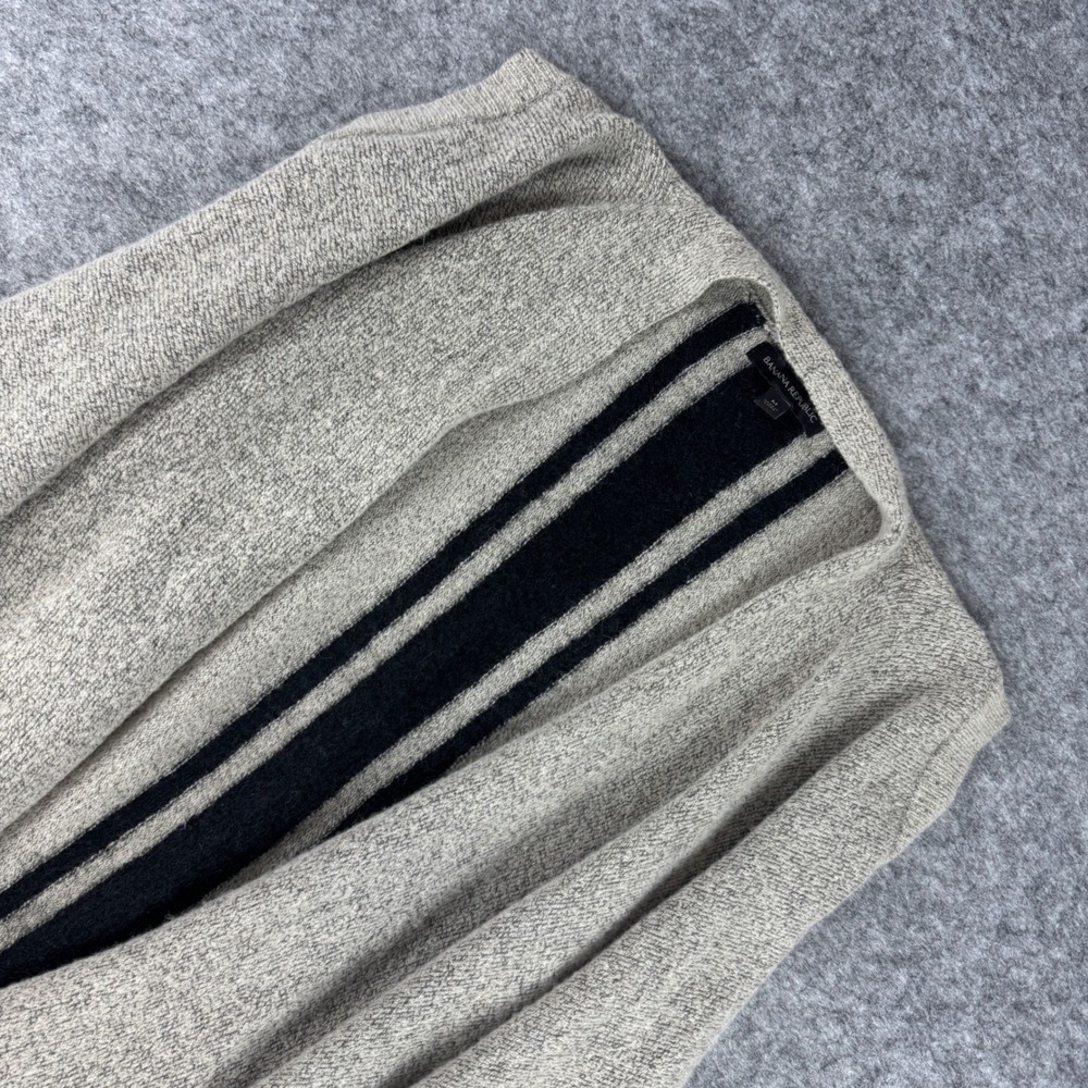 Banana Republic Womens Gray Wool Alpaca Mohair Blend Striped Drape Vest Size M